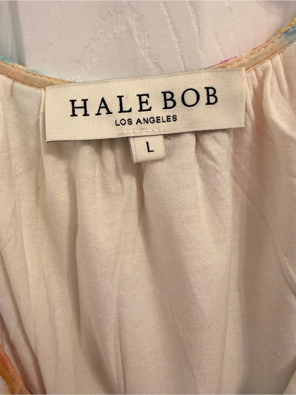 Hale Bob Pastel Multi Watercolor Silk  Floral V-Neck Maxi Dress